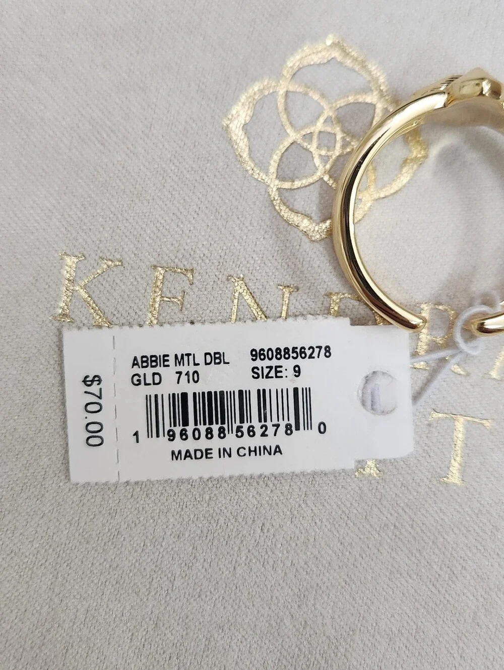 Kendra Scott Abbie Double Band Ring Gold Sz 9 NWT